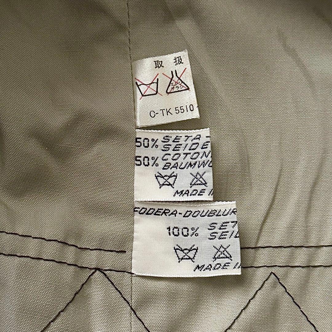 HERNO 90s 馬柄 裏地 シルク コットン トレンチコート サイズL XL