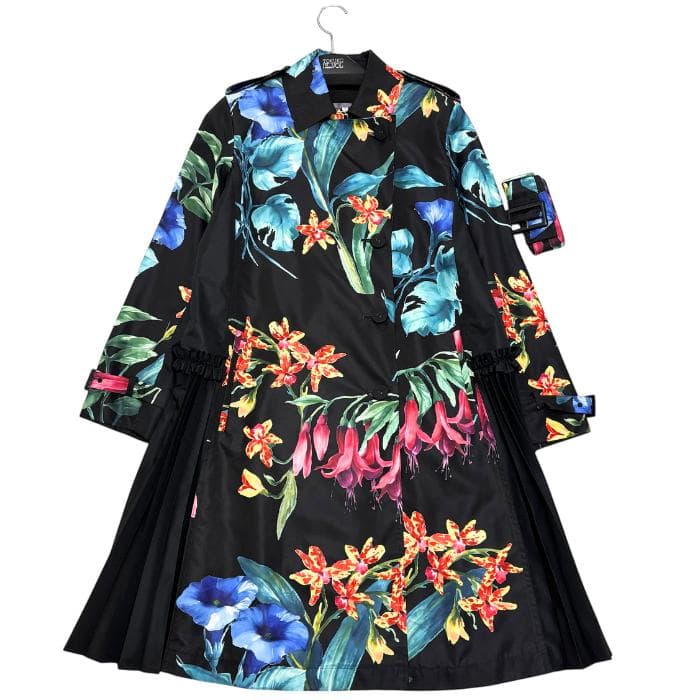 未使用 タグ付き TOKUKO 1er Vol トレンチコート 花柄 Aライン