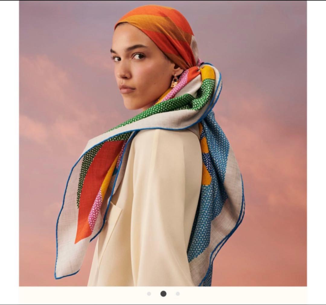 エルメス　カレジェアン　140 カシミヤ　モン・プルミエ・ギャロップ