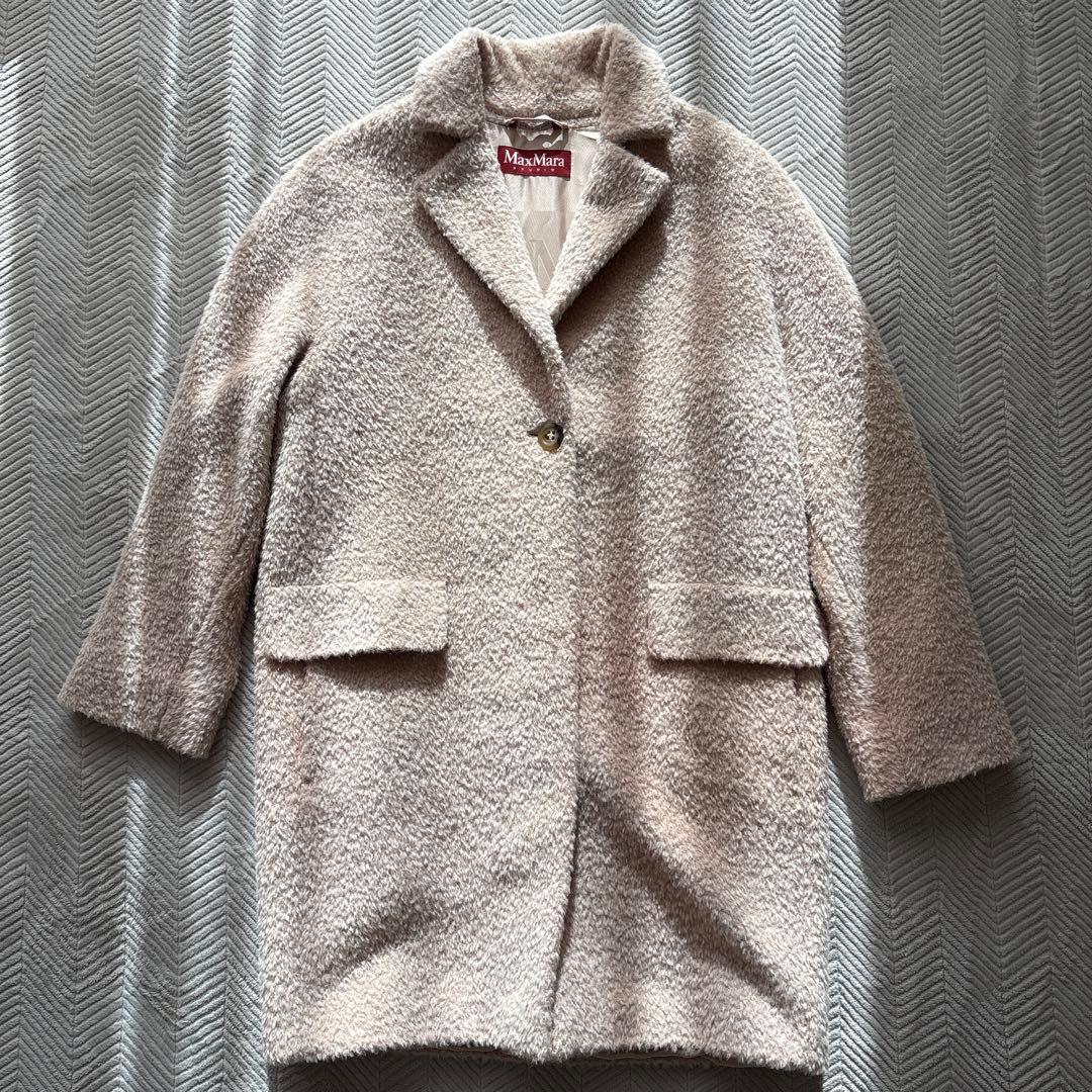 美品【レアカラー】Max Mara STUDIO テディーベアコートS ピンク