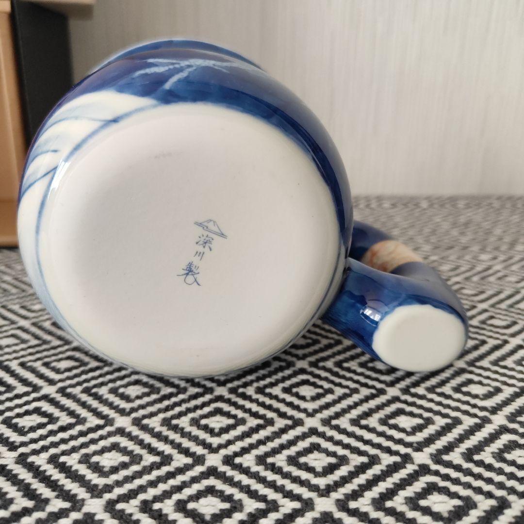 皇室御用達（箱付）　 有田焼 深川製磁 染付波に龍 モーニングカップ