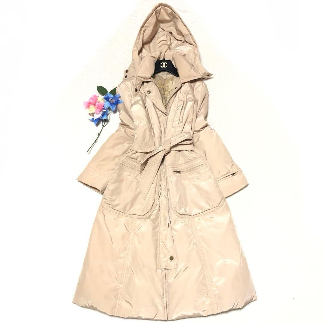 極美品　イブルース　ダウンコート　ベルテッドコート　ロング丈　ベージュ　42