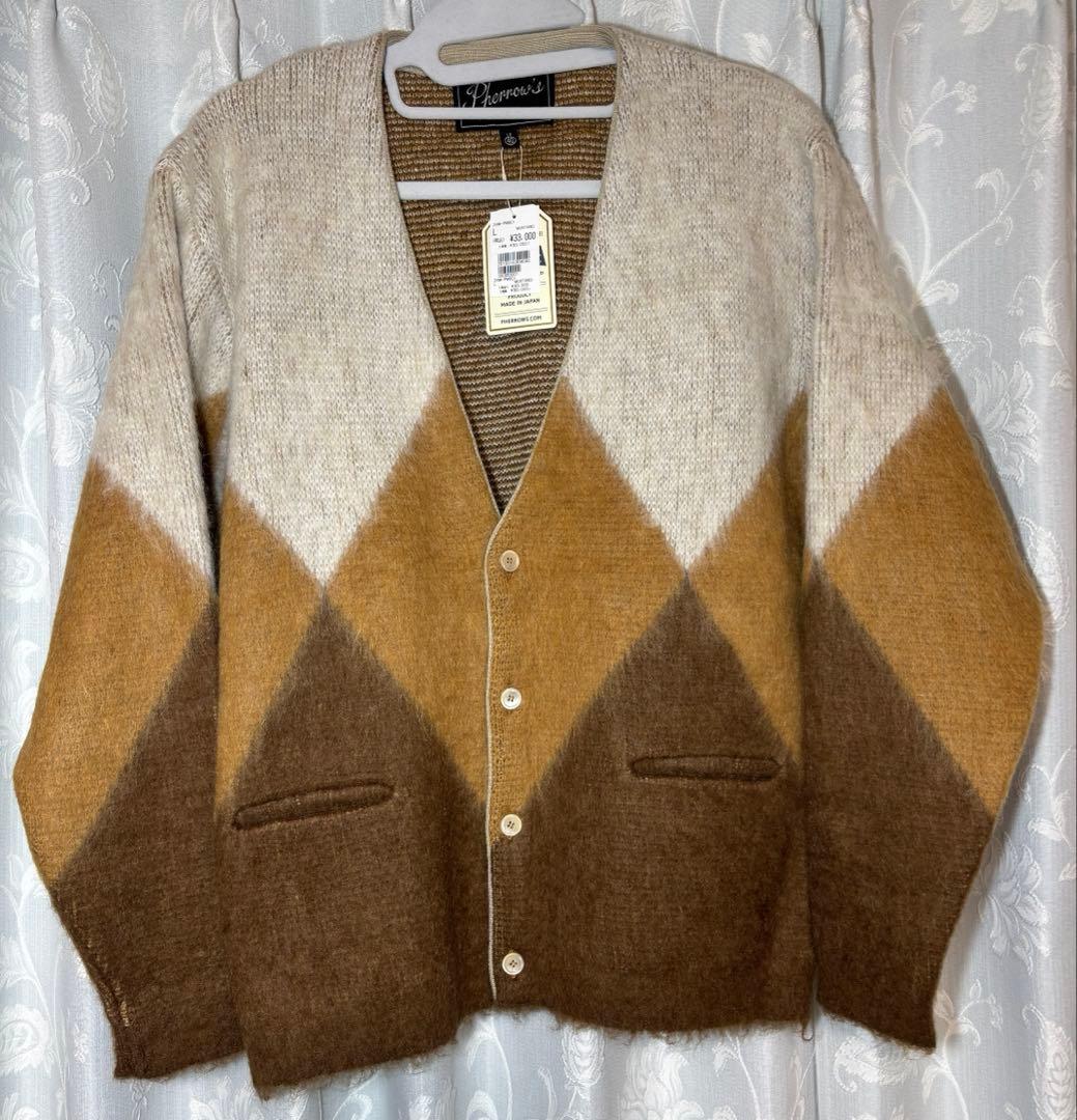 PHERROW’S モヘアカーディガン 24W-PMSC1 L マスタード