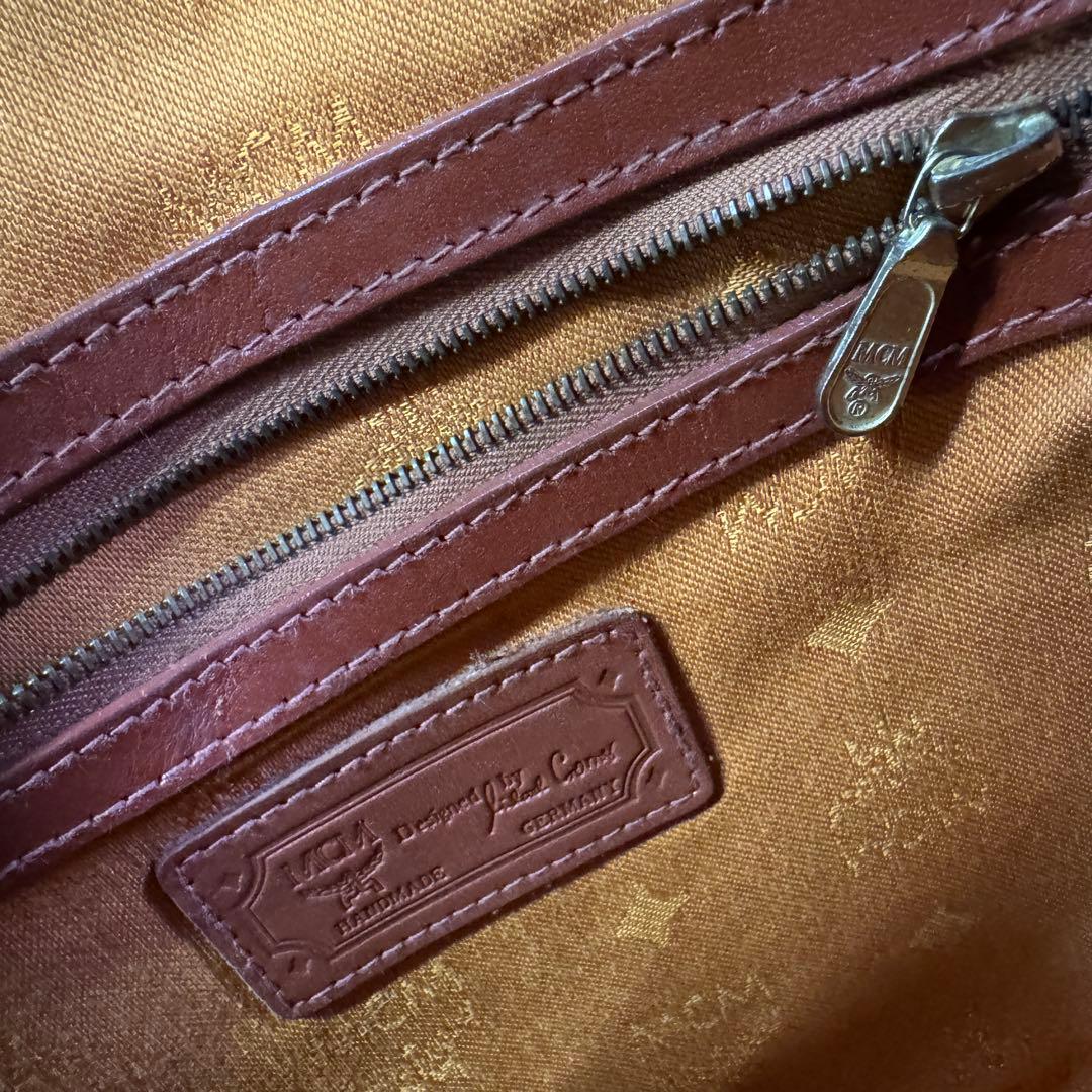 MCM ブラウンレザーボストンバッグ