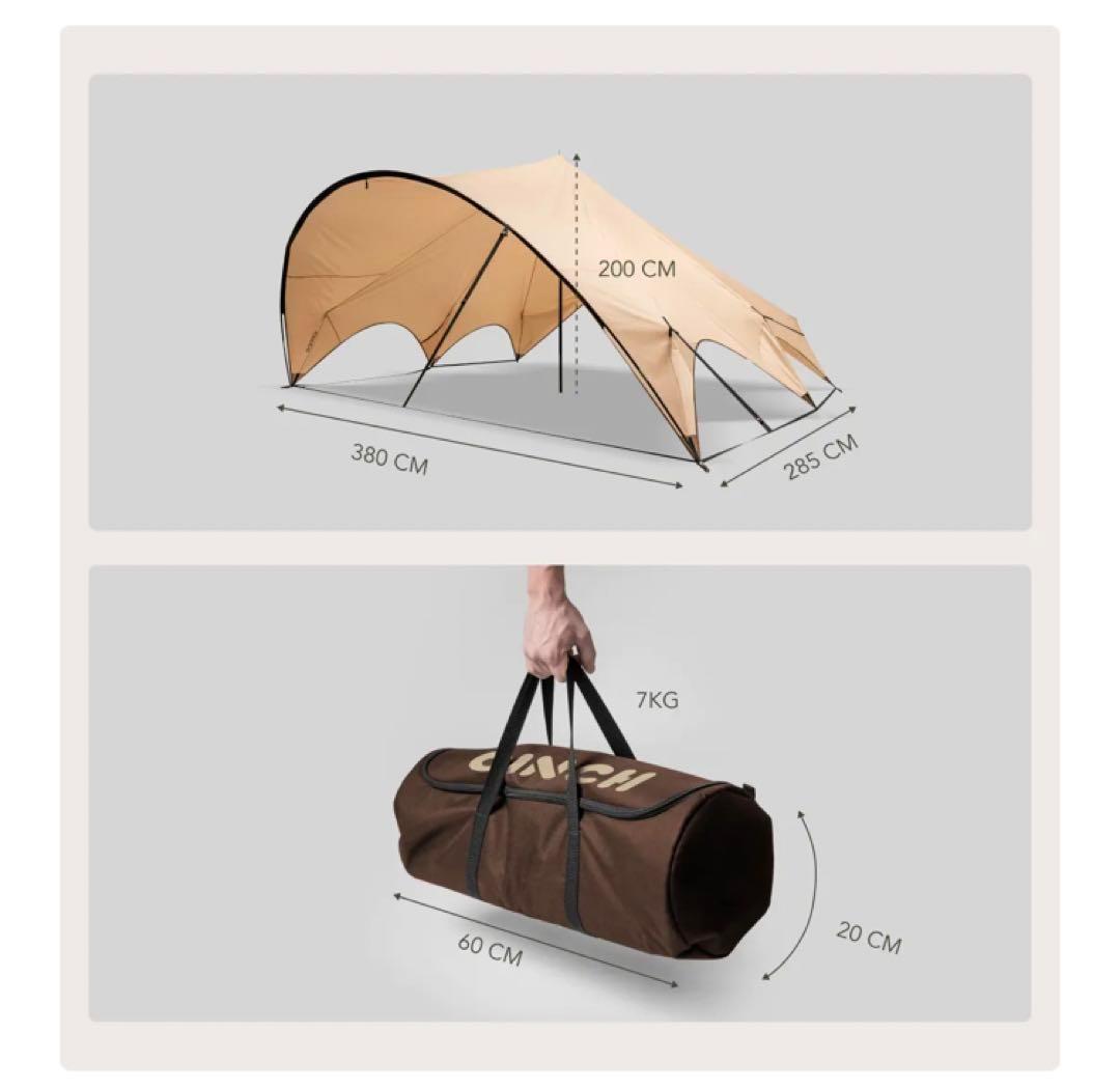 新品未使用　タープテント　車サイド　SHELTER Cinch Outdoors
