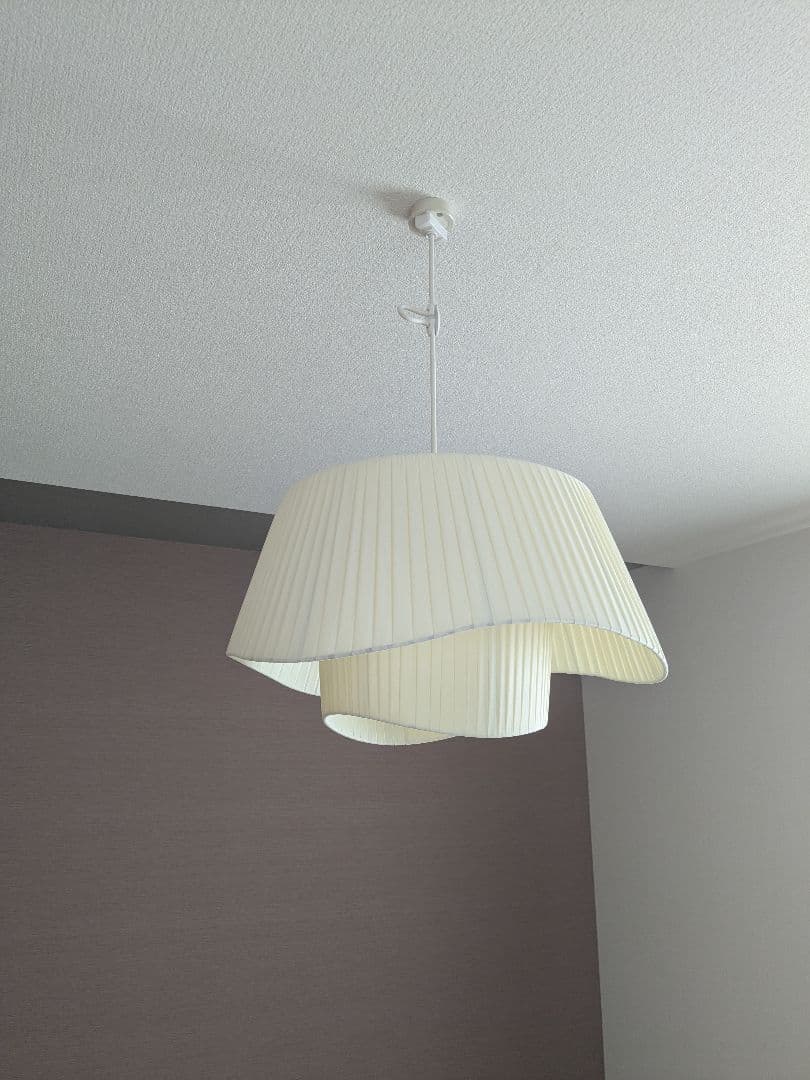 レイヤード プリーツシェード ペンダントライト 口金E26