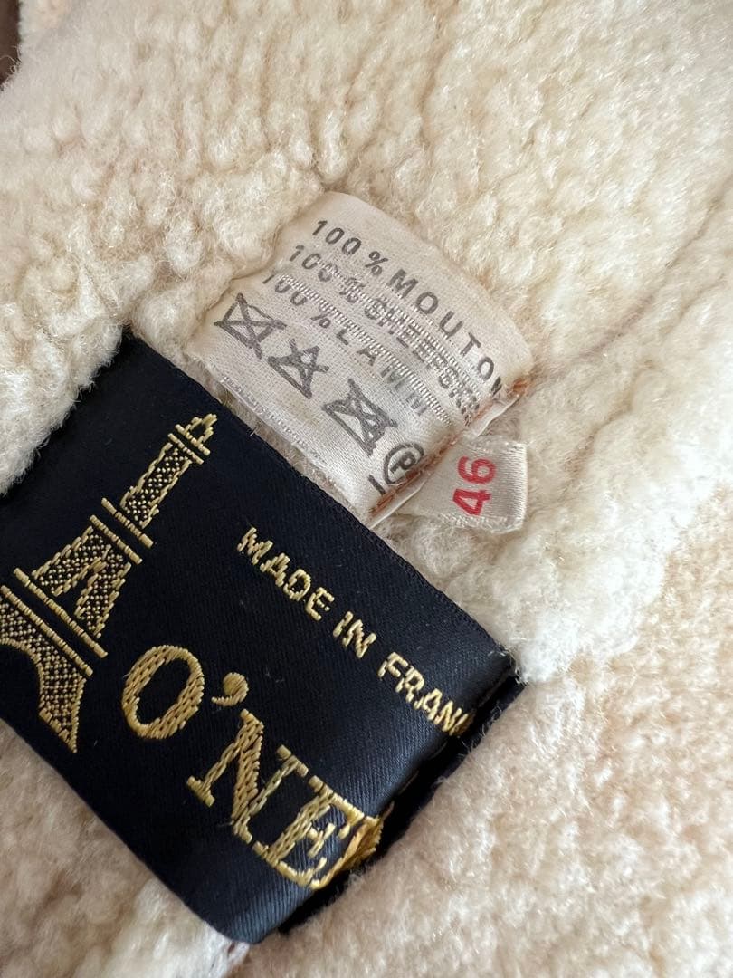 MOUTON コート　ボア襟付き　高級品　ムートンコート　美品　フランス製