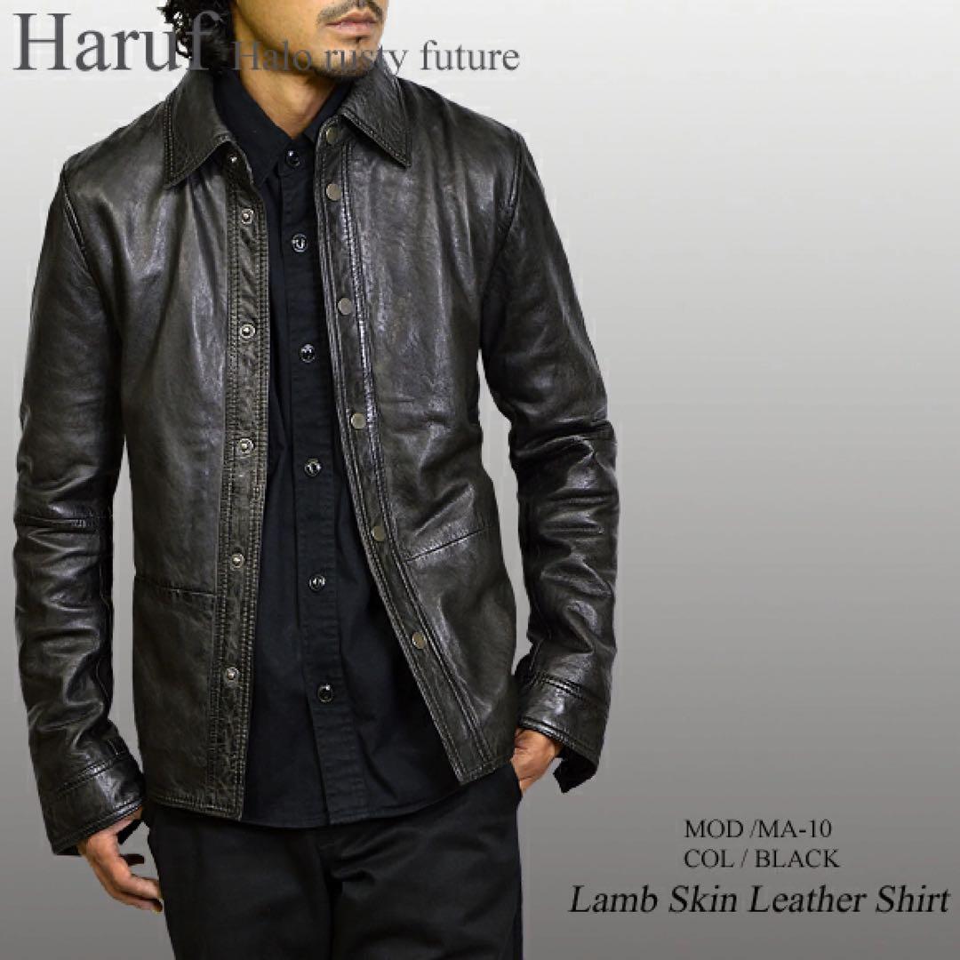 新品 本革 レザージャケット ライダース 革ジャン メンズ ブラック 黒 羊革