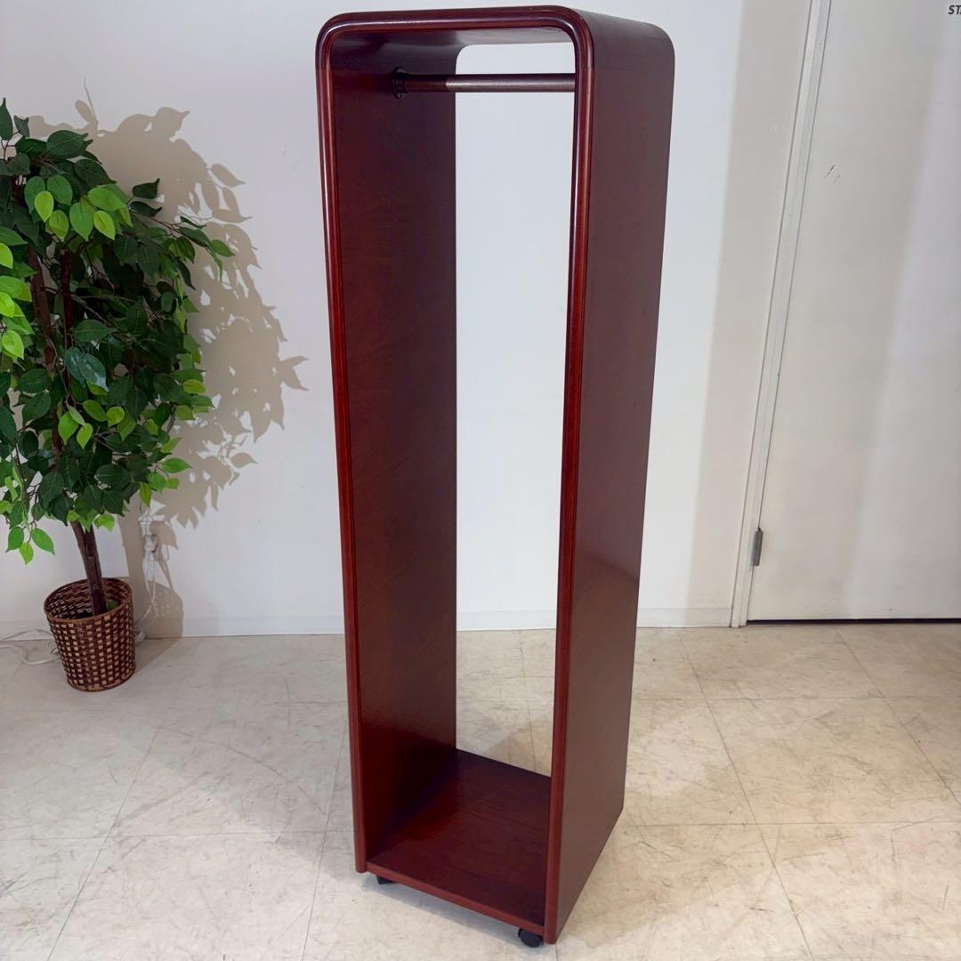 ハンガーラック　ワインローズ　モダン家具　ミッドセンチュリー　木製　キャスター付