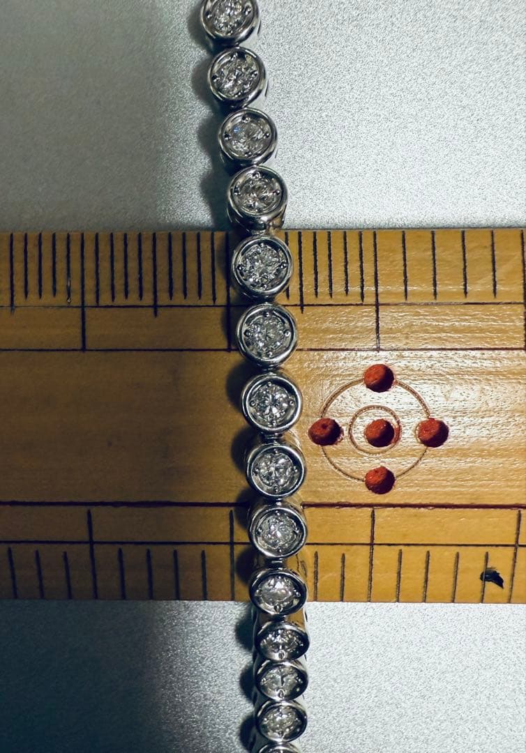 ルイ！Pt850 テニスブレスレット ダイヤ2.0ctアップ 17.7g