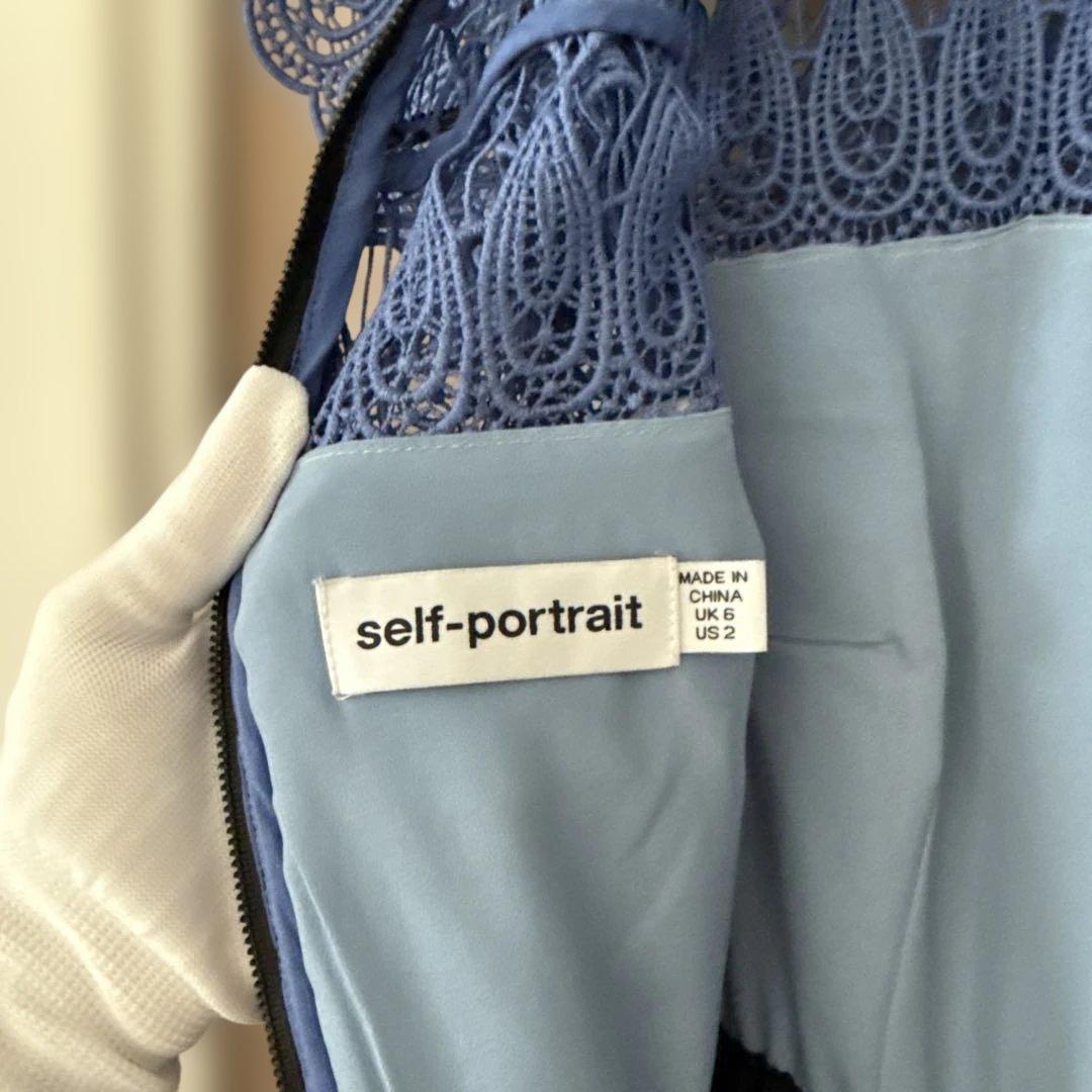 セルフポートレート ブルー レース ワンピース