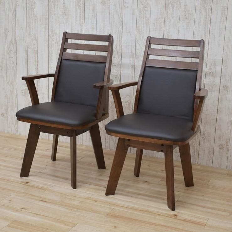 TR DC SC　1脚　アームチェア　回転式　ブラウン＊ブラック　ハイバック