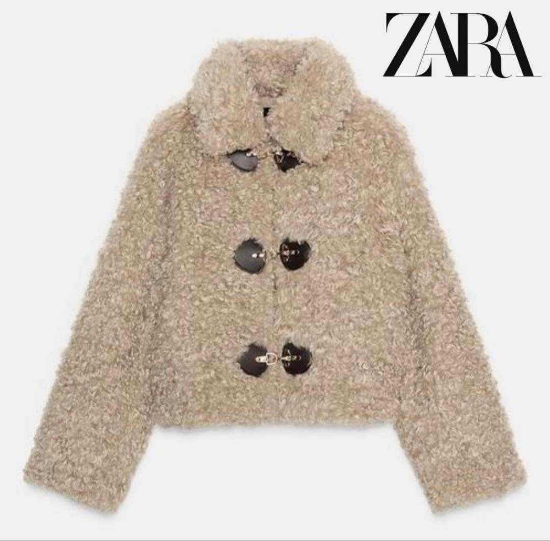 新品 ZARA トグルボタン フェイクファージャケット　XS