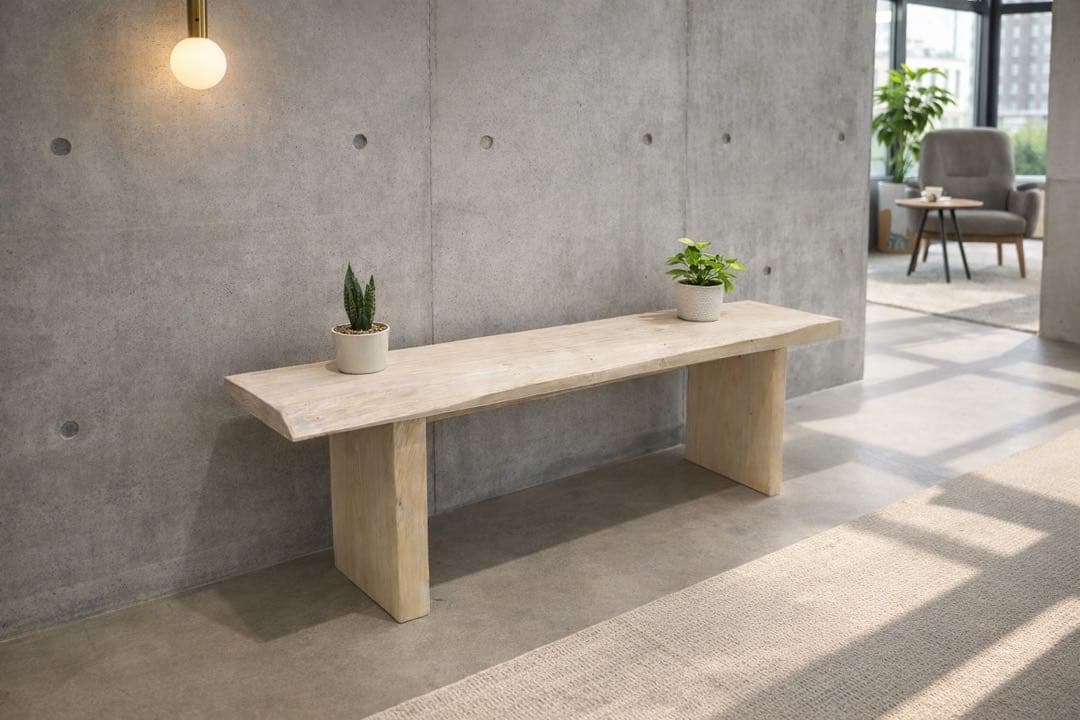 一枚板　イチョウ銀杏ダイニングベンチベンチ　ダイニングテーブルリビング家具長椅子