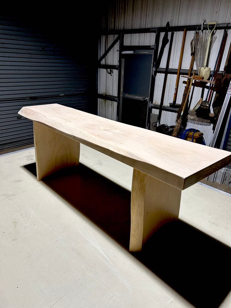 一枚板　イチョウ銀杏ダイニングベンチベンチ　ダイニングテーブルリビング家具長椅子