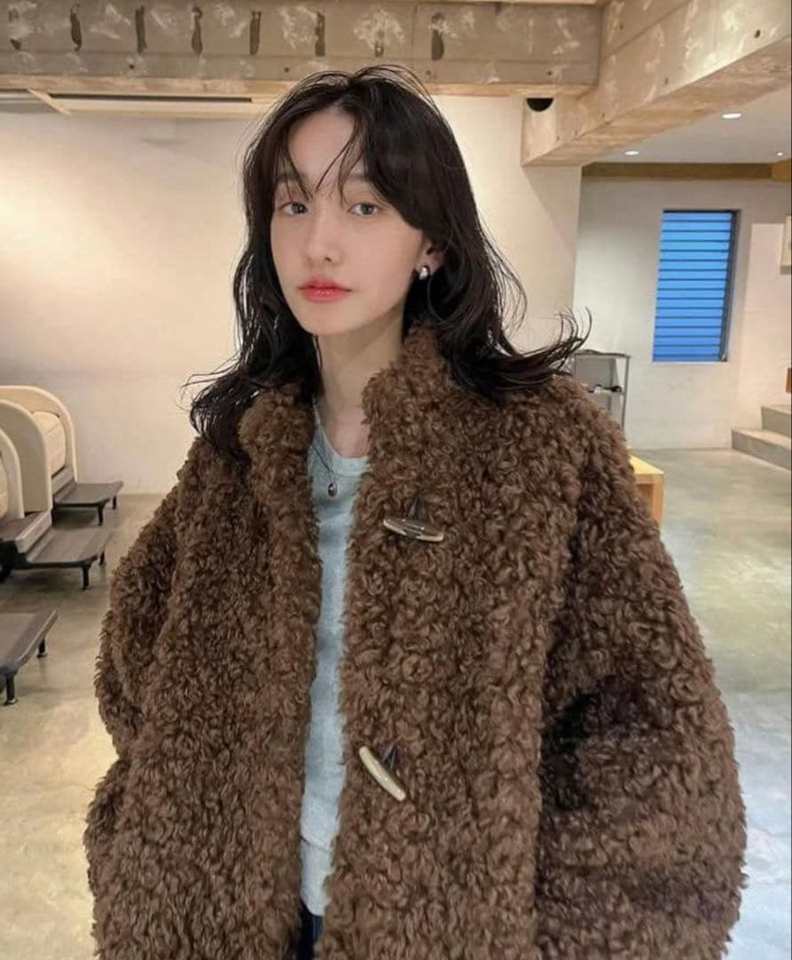 美品＊CLANE CURL FUR SHORT COAT ブラウン サイズ1