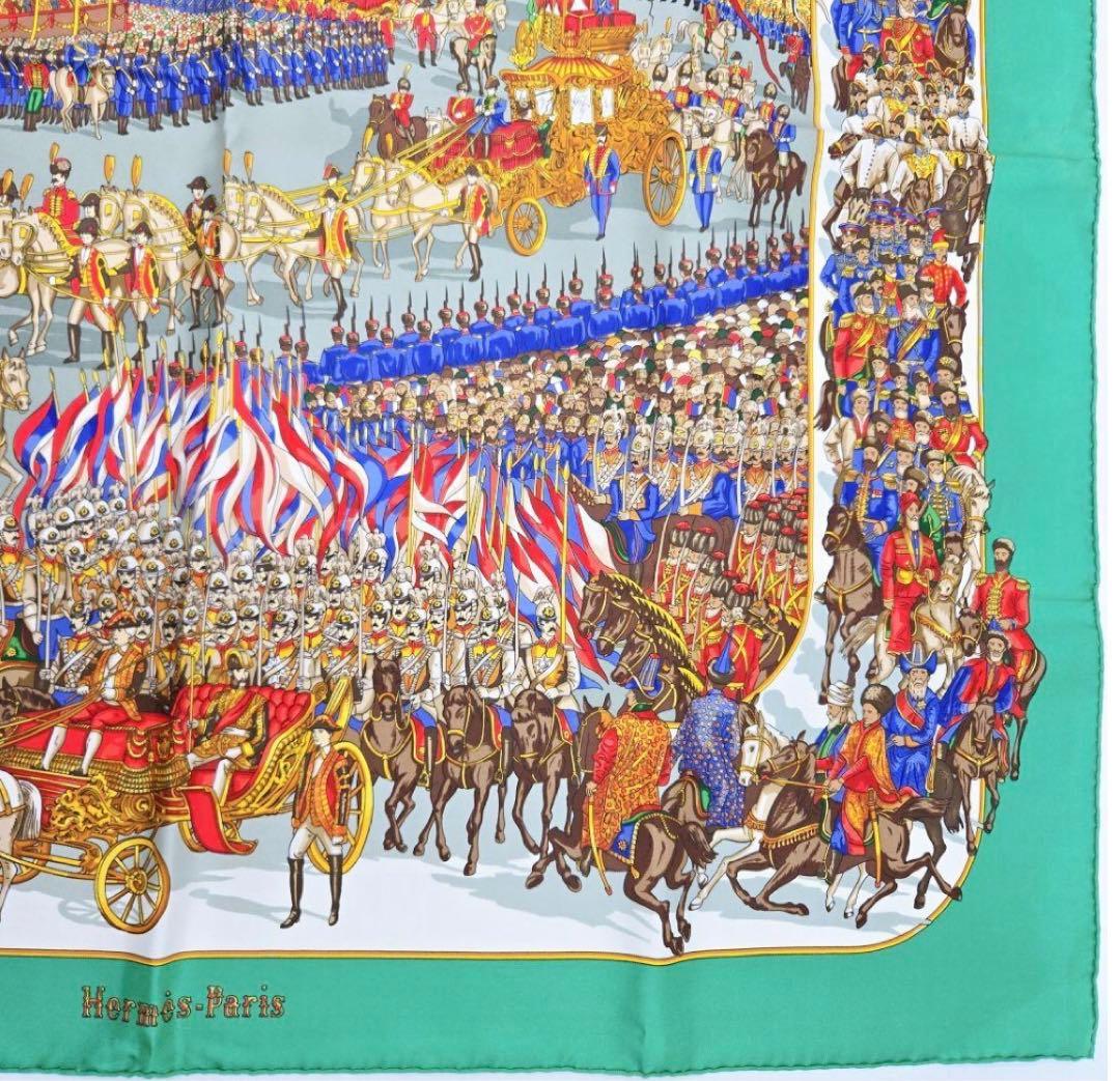 HERMES エルメス カレ モスクワ大行進 グリーン 美品⭐️ 平日限定価格