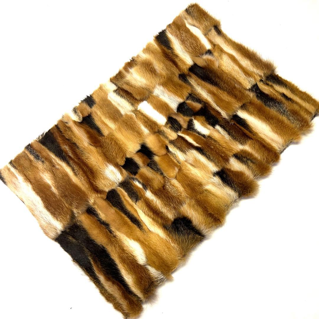 ファーカーミットチェア　赤狐毛皮敷物　キャンプ　シートカバー　フォックス　2枚組