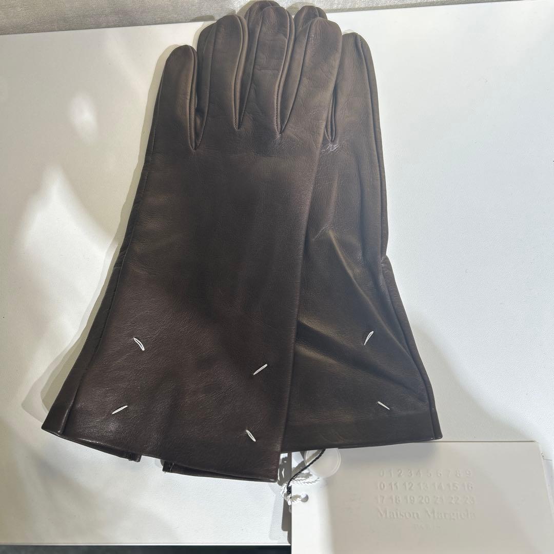 Maison Margiela ダークブラウン レザー手袋 Mサイズ