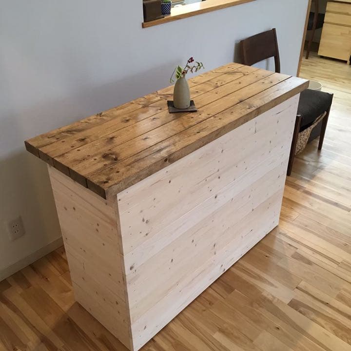 カフェ風　カウンターテーブル カントリー バーカウンター オーダー可能 レジ台