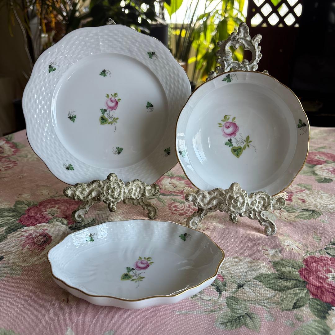 ヘレンド　ウィーンの薔薇/ エリザベートの薔薇 プレート3種