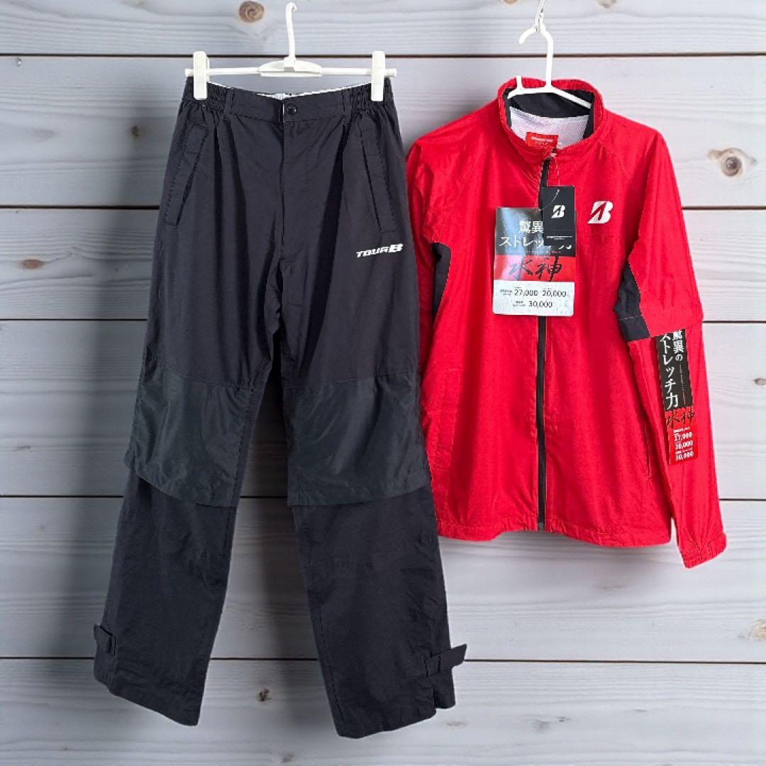 【ほぼ新品】ブリジストンゴルフ　水神レインブルゾンレインパンツ上下セット　M