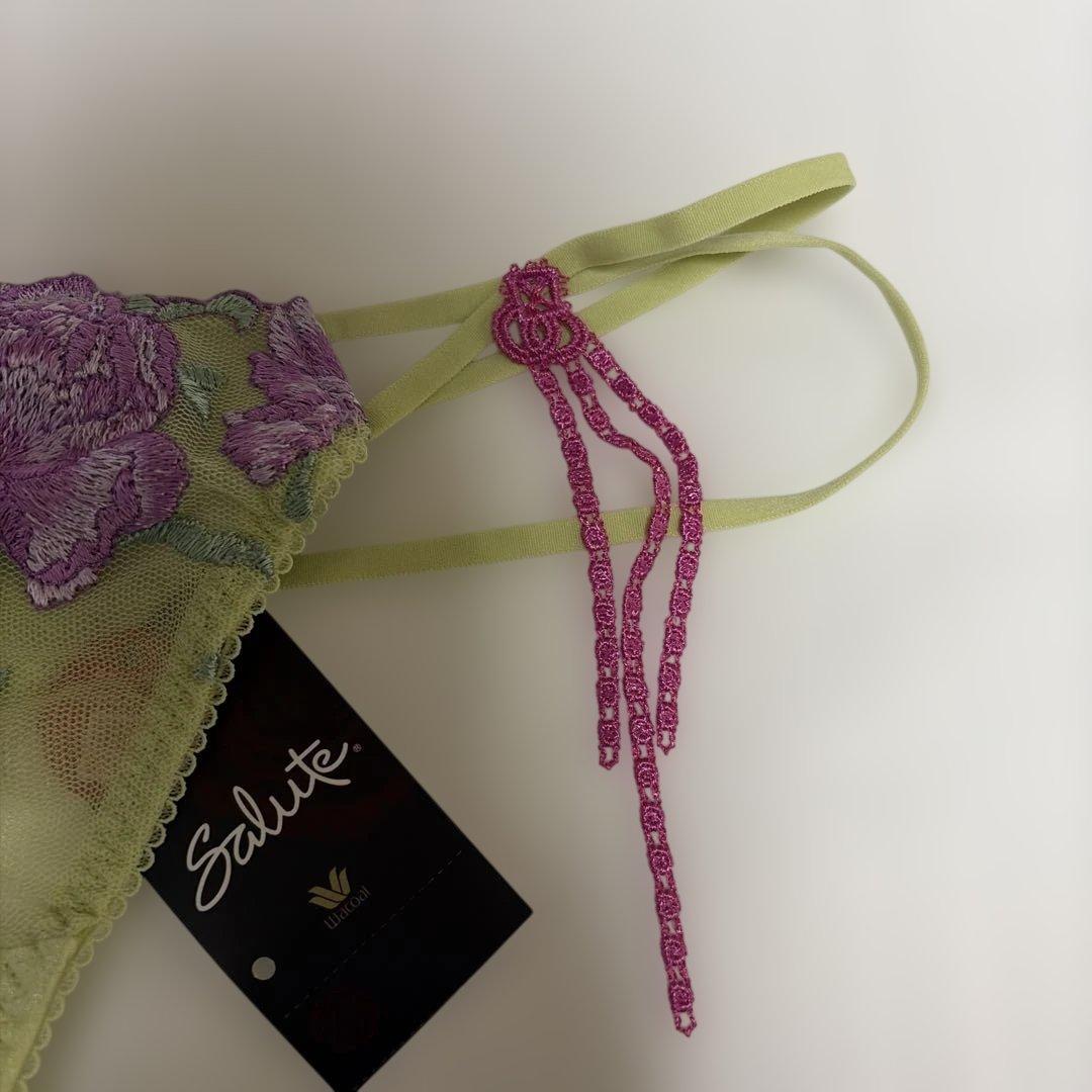 サルート花柄刺繍 ブラジャーショーツガーターセットC80/M