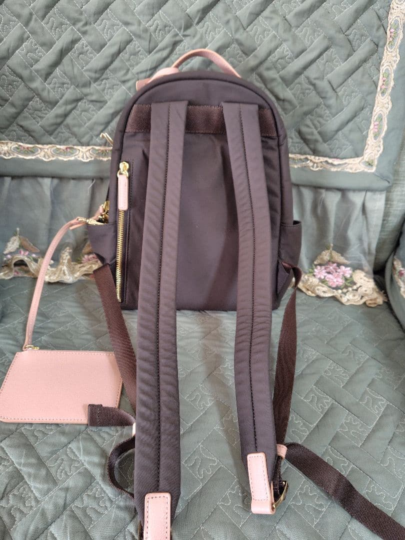 アニエスベー ピンク ブラウン リュック ミニ ポーチ付