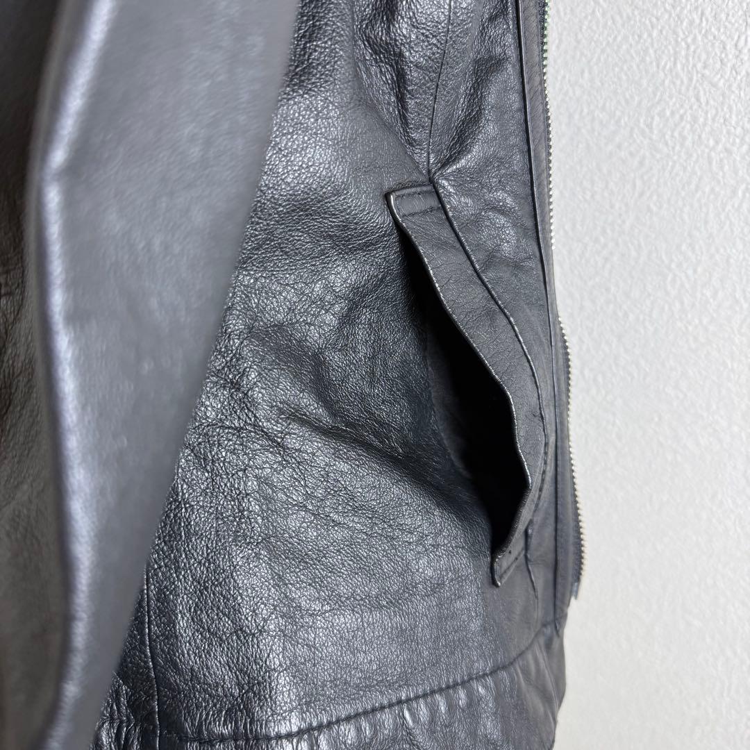 moussy レザージャケット 黒 ライダース ジャケット 本革 シングル