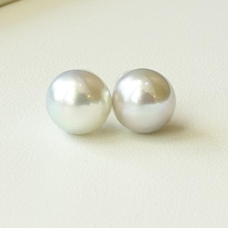 PT アコヤ真珠 ナチュラルグレーピアス 9.1ｍｍ