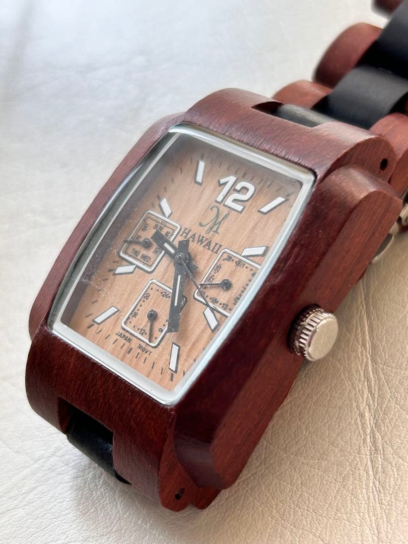 TENSE HAWAII木製クオーツ腕時計 カナダメイド稼働品
