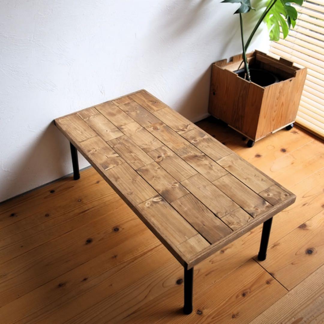 2/9まで！インダストリアル！無垢材の折りたたみテーブル【ハンドメイド家具】