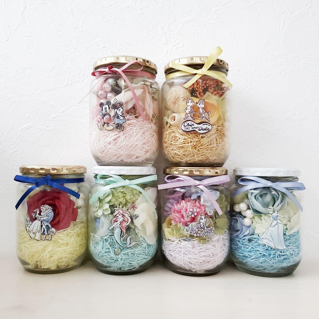 未使用 ディズニー プリンセス プリザーブドフラワー アレンジメント 6瓶セット