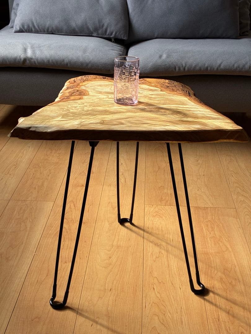 【現品限り】国産楠（くすのき） 無垢一枚板サイドテーブル｜天然木の表情を楽しむ