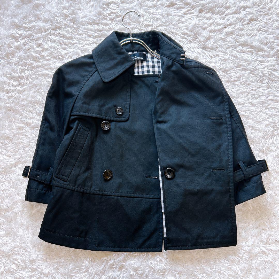 美品　トリココムデギャルソン トレンチコート　ショートブラック　黒