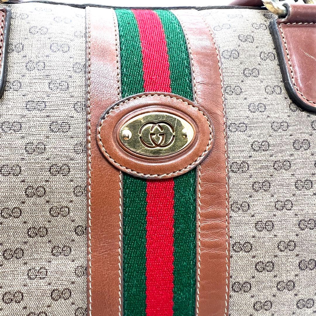 【極美品】グッチ ボストンバッグ シェリーライン マイクロGG PVC