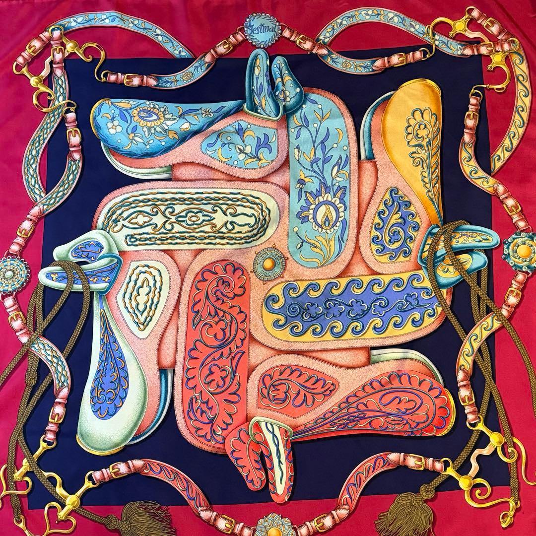 HERMES/エルメス Festivalシルクスカーフ フランス製