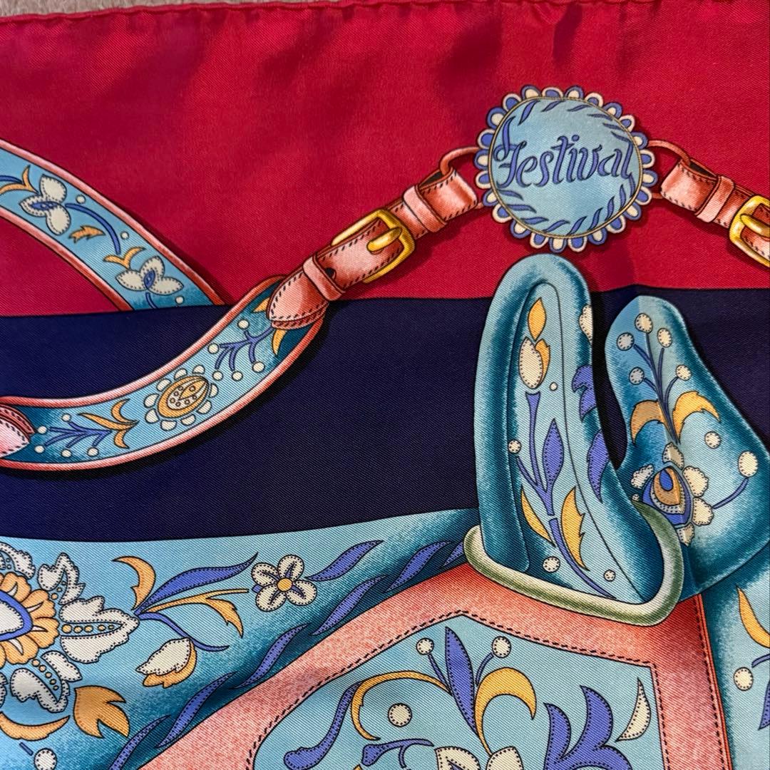 HERMES/エルメス Festivalシルクスカーフ フランス製
