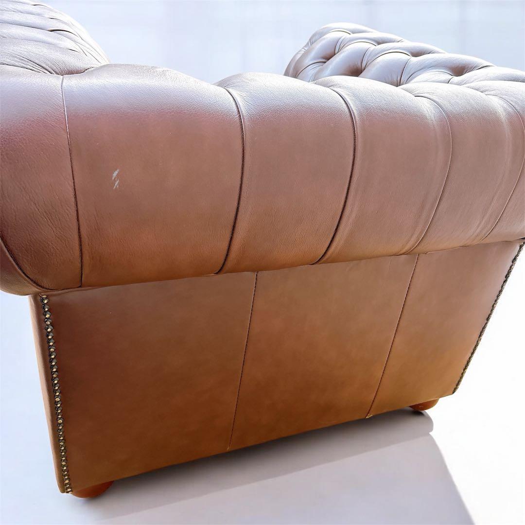 2★送料込み★チェスターフィールドソファ 一人掛け【神奈川県厚木市引取可】