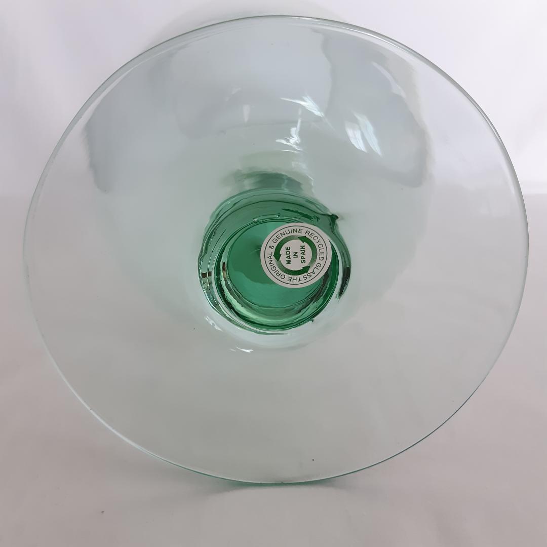 ガラスフラワーベース 花瓶 スペイン製　大きなグラス風　高さ36cm　透明緑系