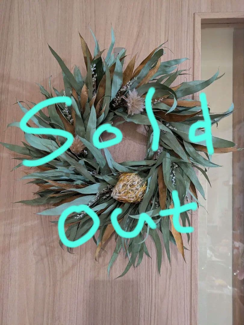 ドライフラワー★グレビレア＆ユーカリリース★ピンクッション　癒し　インテリア