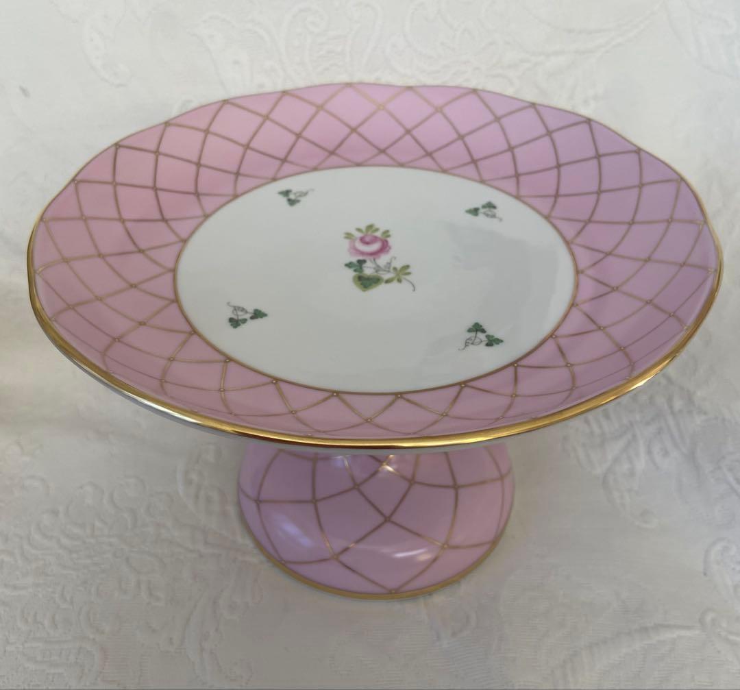 メモリアルローズ　ケーキスタンド　ヘレンド　未使用品