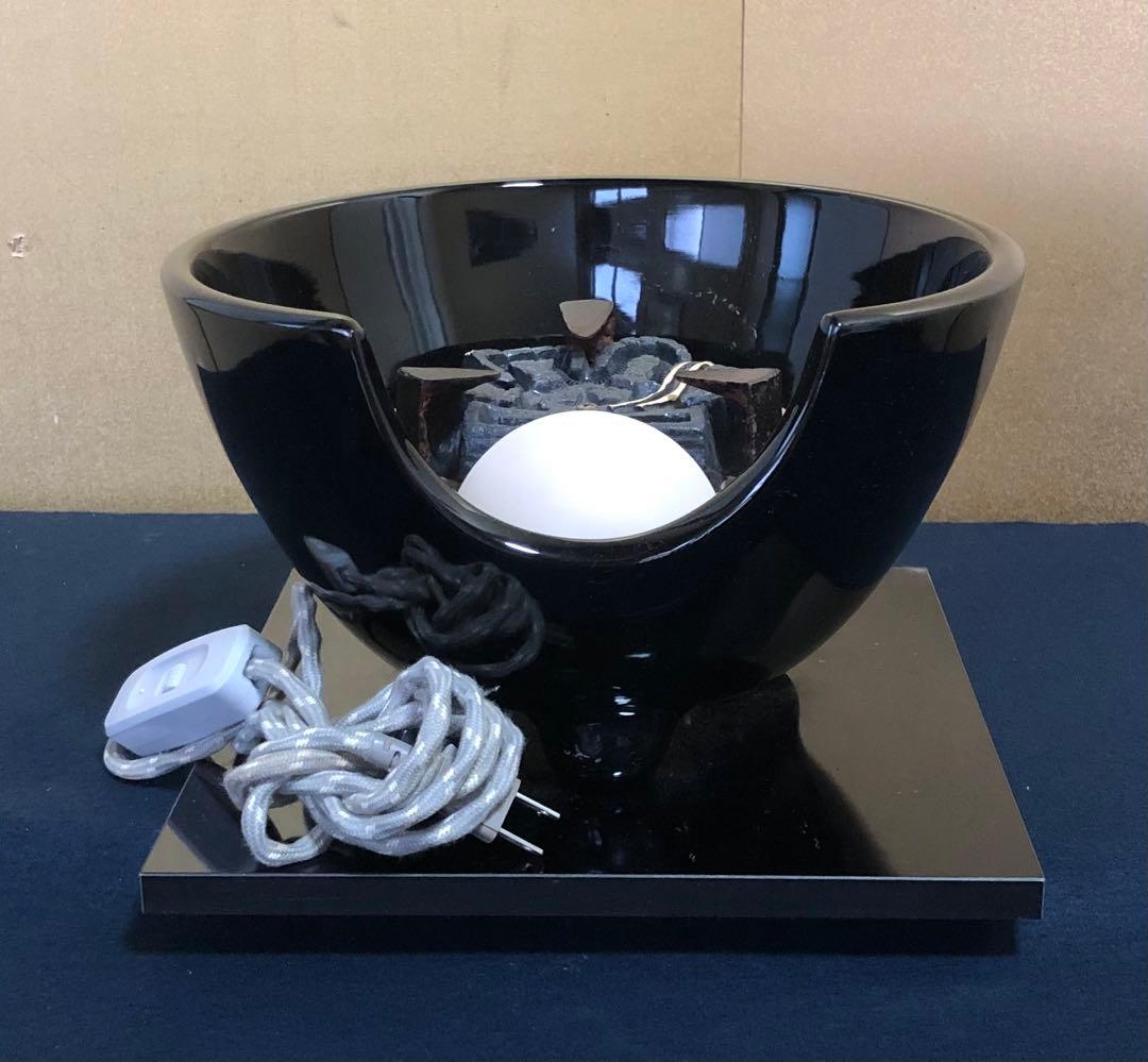 《R》茶道具 黒真塗 野々田式 風炉型電熱器 B 元箱付 ② 1f