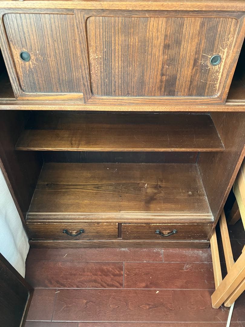 昭和レトロデザイン　木製箪笥　茶箪笥