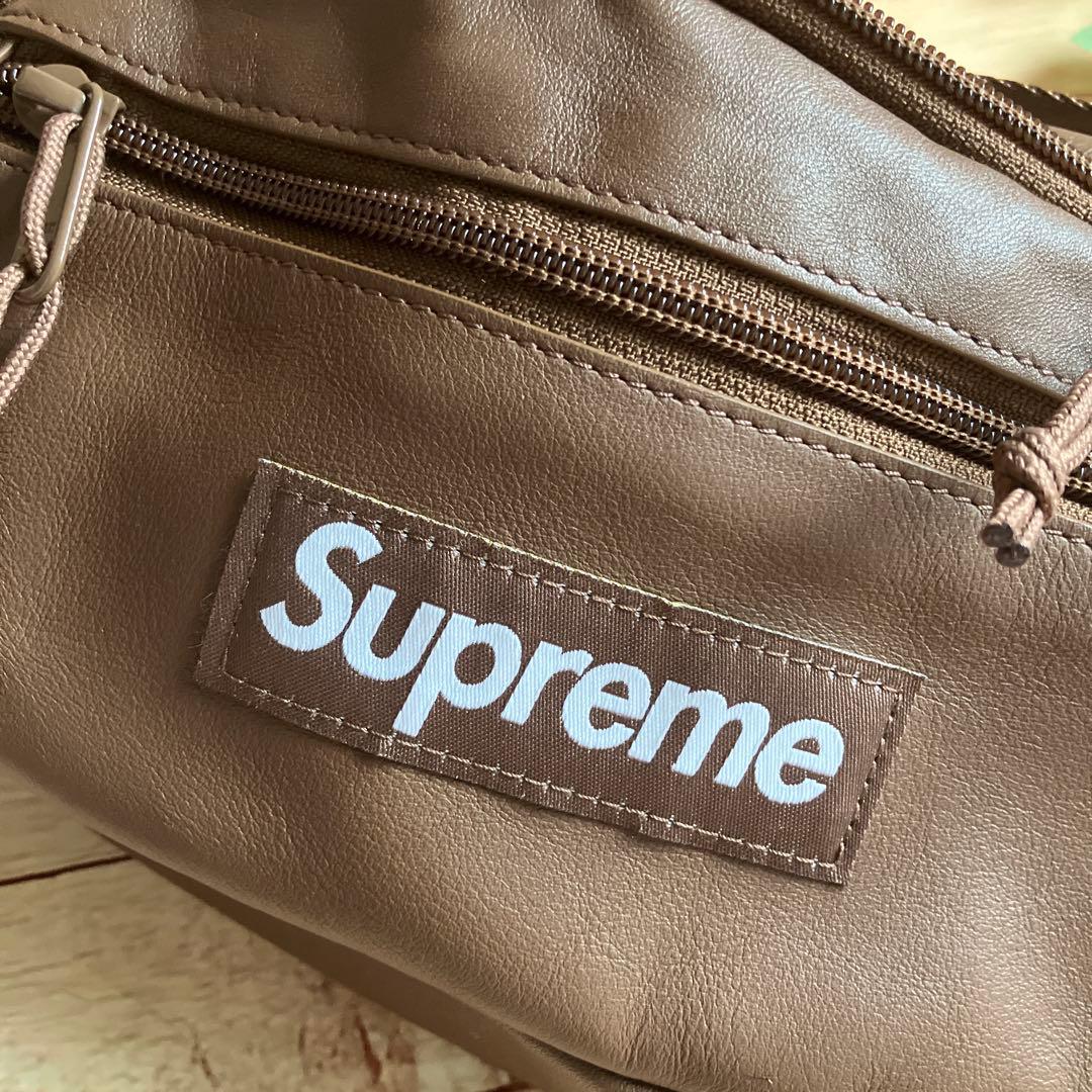 24fw Supreme Leather Waist Bag ブラウン