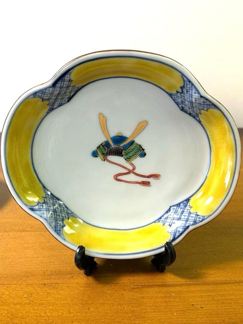 九谷焼 瑛生 文様木瓜皿(5絵柄5枚セット) 九谷美陶園