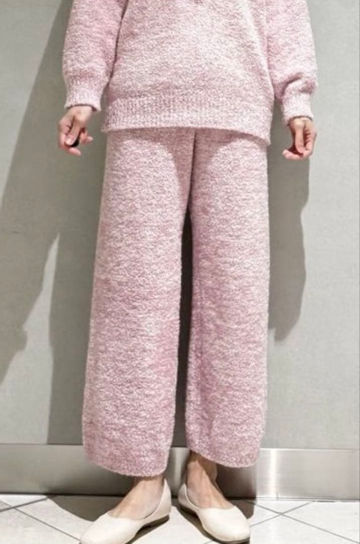 【新品】ジェラートピケ　メランジストロベリージャガードプルオーバー&ロングパンツ