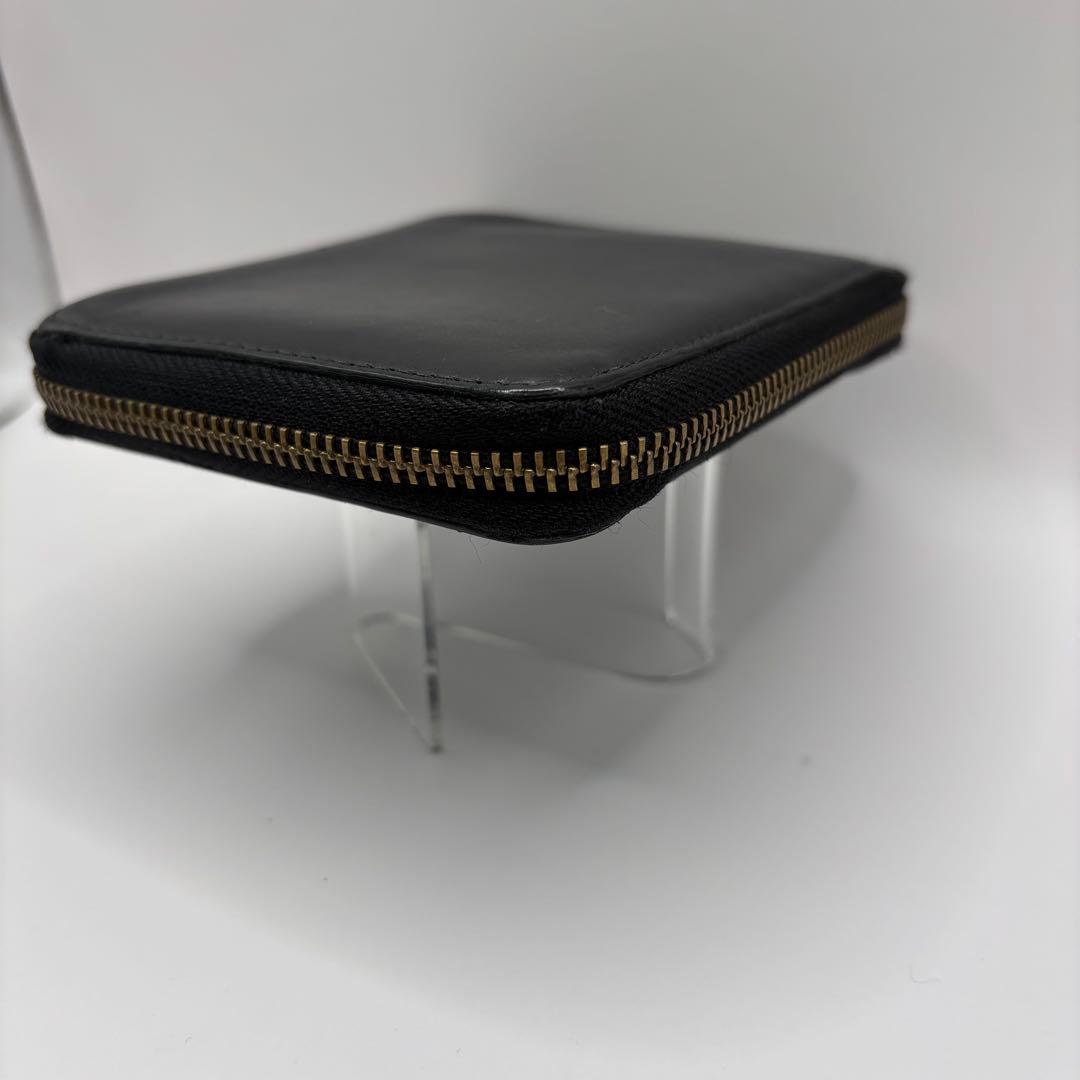 美品　comme des garcons 二つ折り財布　ブラック　ラウンドジップ