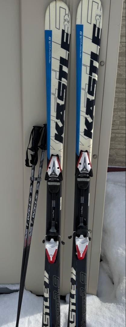 KASTLE スキー板 ビンディング付き ストック付き