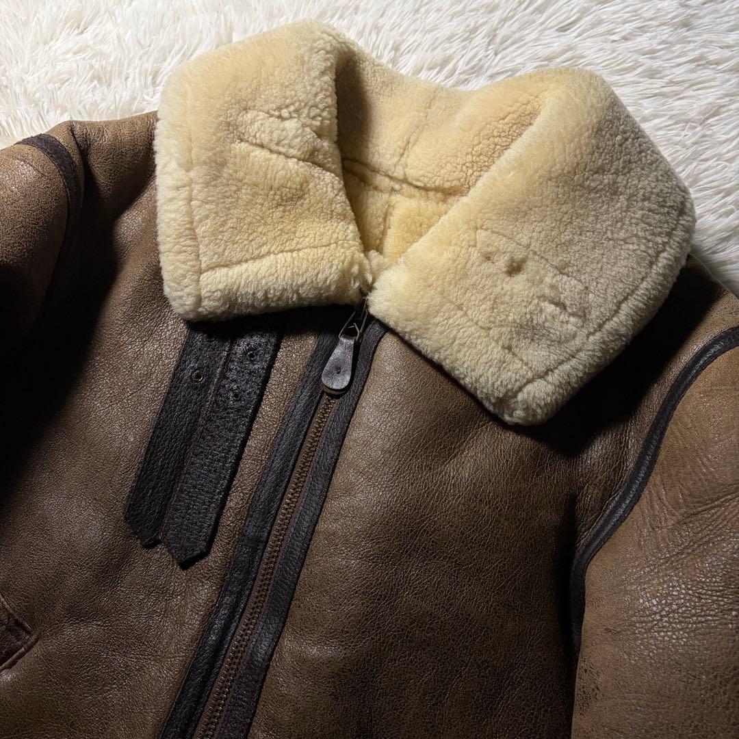 【米国製】AVIREX フライトジャケット B-3 ムートン羊革　ブラウン　40